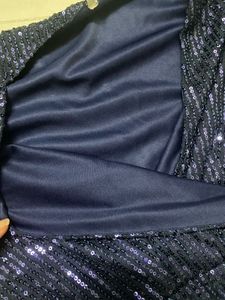 Sequin Navy Blue Maxi Dress