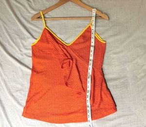 Beautiful Orange Top With Ruffle