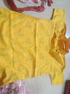 Boys Yellow Printed Kurta
