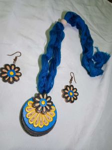 Terracotta clay Necklace &amp; Earring Set