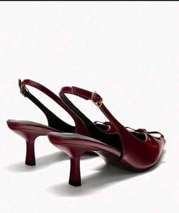 Burgundy Heels with Bow
