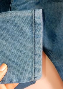 Navy Blue Top And Narrow Denim