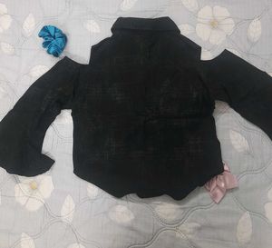 Cold Shoulder Bell Sleeve Top