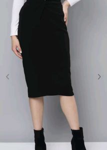 Black SASSAFRAS Pencil Skirt