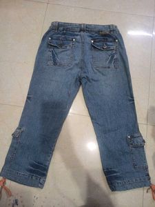 Vintage Denim Cargo Capris