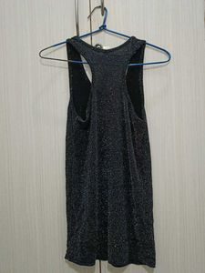 Black shimmer party wear top