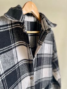 Black white check print jacket