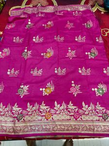 Pink Floral Saree
