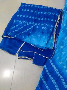Blue Bandhani Print Salwar Kameez Set