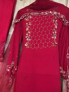 Red Embroidered Salwar Kameez