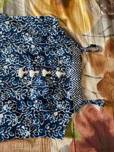 Blue &amp; White Printed Sundress