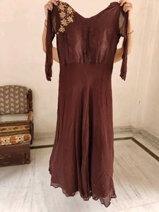 Floor Touch Drape Gown