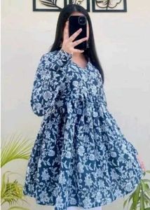 Floral Print Blue Top