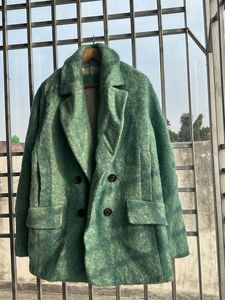 Ice Blue Textured Wool Blend Coat ❤️‍🔥❄️