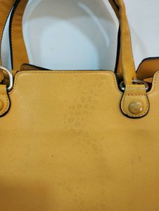 Mustard Yellow Tote Bag with Charm