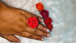 Floral Rose Hair Clip And Ring