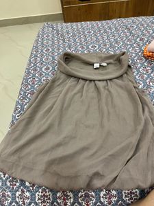 Grey Cowl Neck Top