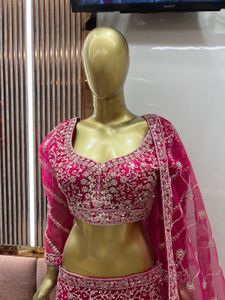 Fish Cut Design Stunning Pink Lehenga Choli