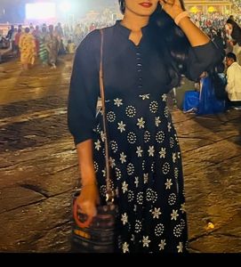 Black floral printed Maxi gown