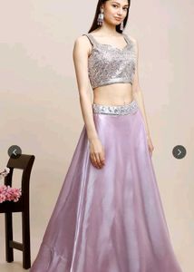 Elegant Embellished Lavender Lehenga Choli