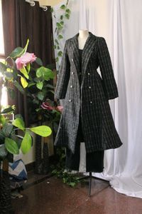 Korean Elegant Tweed Trench Coat