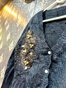 Embellished Black Cardigan👀🦅