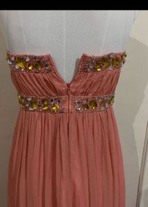 Elegant Coral Maxi Dress