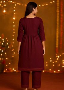 &#34;💃 Elegant Maroon Kurta Set | Ethnic Wear ✨&#34;