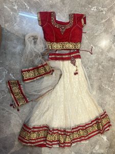 Red & White Lehenga Choli (kids)