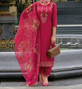 Elegant Pink Embroidered Kurta Set