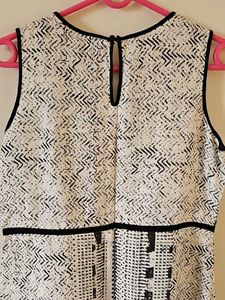 Elegant White Print Midi Dress