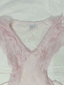 bubblegum mesh sheer top
