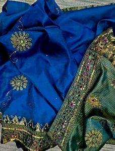 Pure Kanjeevaram Silk Saree Blue Colour