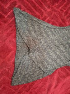 Gray Knit Short Sleeve Top