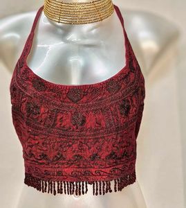 Maroon 🪡 Embroidered Bralette Y2k Style