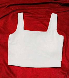 White Crop Tank Top
