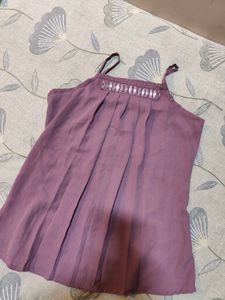 Mauve Pleated Tank Top
