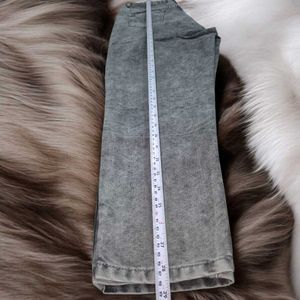 Aesthetic Grey Printed Jeans for Women