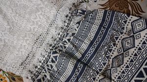 Boho Chic White Lace Top &amp; Print Skirt Dress