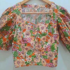 Floral Puff Sleeve Top