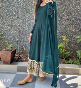 Green Anarkali Dress ✨