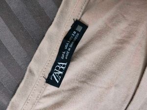 ZARA Beige Cropped T-Shirt