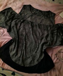 Gray Cold Shoulder Top 🩶