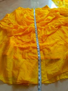 Vibrant Yellow Ruffled Skirt &amp; Dupatta Set