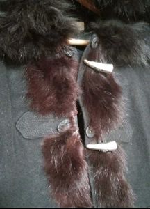 BRAND NEW Fancy Long Overcoat attached fur cap
