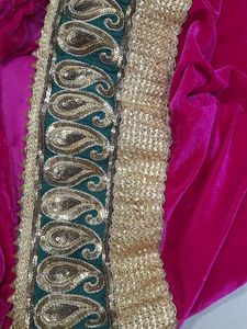 PINK VELVET LEHENGA CHOLI🩷