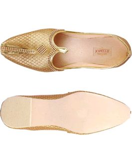 Golden Mojari Shoes - Match For Sherwani