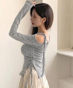 Slide Lace Slit One Shoulder Top