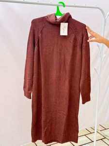 Cozy Brown Knit Dress