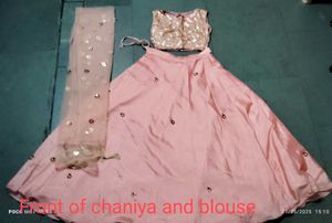 Light Pink Lehenga Choli Set For10 to 15 Year Girl